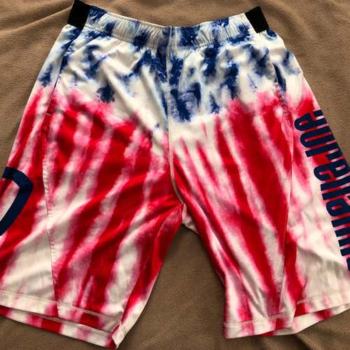 Red White and BlueTie-Dye Men's Large Adrenaline Shorts