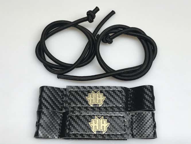 Halo Hockey Posi-lock goalie toe ties black and vegas gold