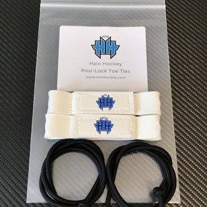 Halo Hockey Posi-lock goalie toe ties white and royal blue