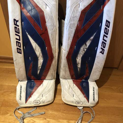 Blue Used 30" Bauer Supreme Goalie Leg Pads