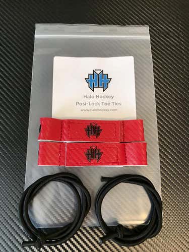 Halo Hockey Posi-lock goalie toe ties red and black