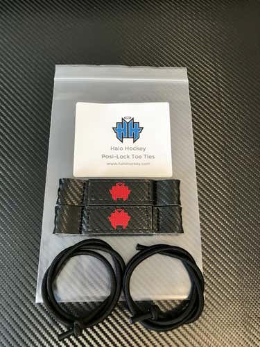 Halo Hockey Posi-lock goalie toe ties black and red