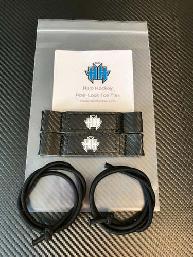 Halo Hockey Posi-lock goalie toe ties black and white
