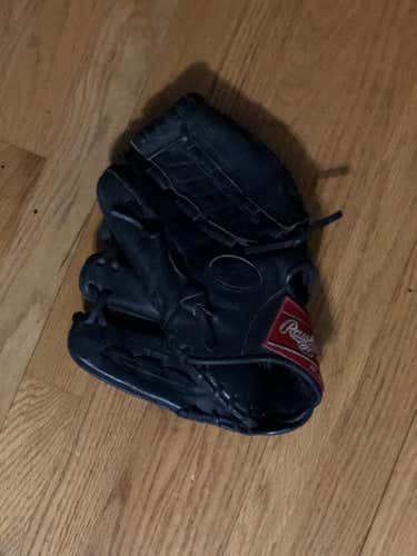 Black Used High School/College Rawlings Left Handed Outfield Heart of the Hide Baseball Glove 12"