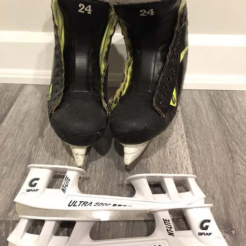 Used Graf Ultra G9035 D&R (Regular) Pro Stock Size 8 Hockey Skates