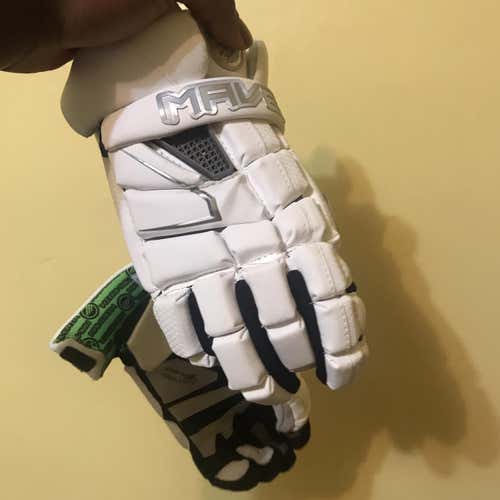 White New Player Maverik M4 12" Lacrosse Gloves