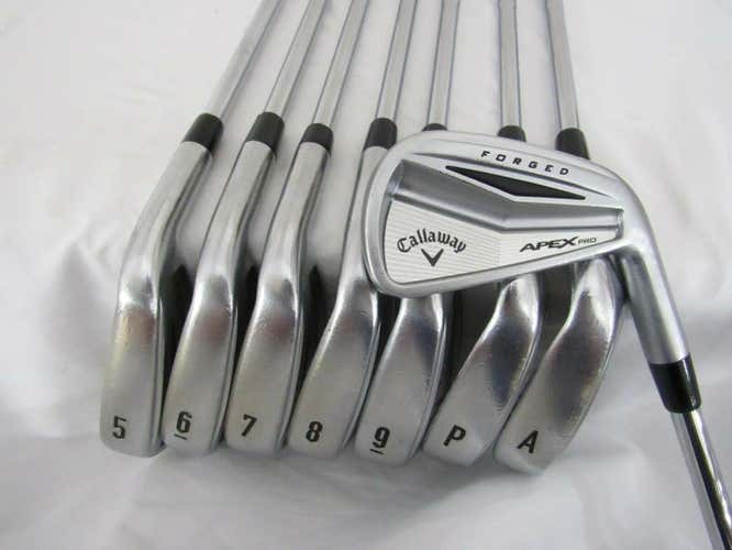 Used Men's Callaway Right Handed Apex Pro Iron Set Regular Flex Steel Shaft 4-PW & AW