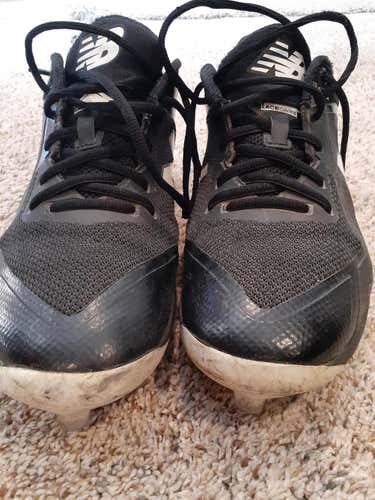 Black Used Adult Men's 10 (Women's 11) Metal Cleats New Balance Low Cut