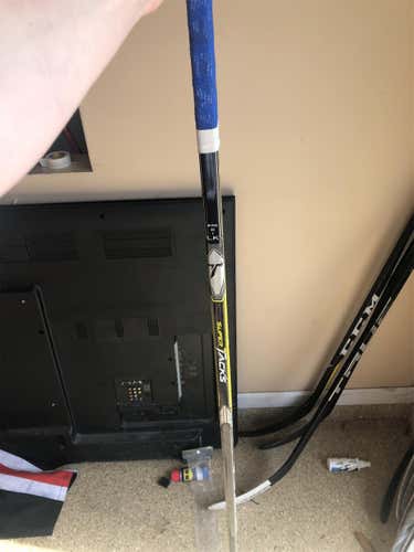 Used Left Handed Super Tacks Toe Pro Stock Hockey Stick