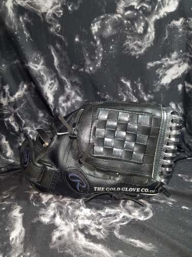 Black and Chrome Used Rawlings Right Handed Infield Derek Jeter Baseball Glove 11"