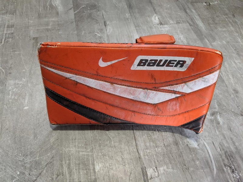 BAUER SUPREME ONE55 BLOCKER SENIOR SR REGULAR RIGHT HAND NIKE ORANGE BLACK WHITE