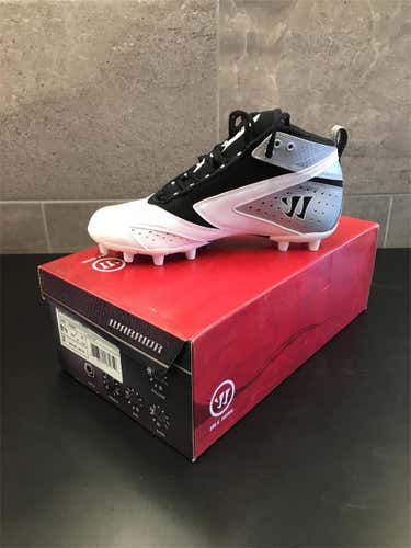 New Silver/Black Warrior by New Balance Molded Cleats Mid Cut Size 8.5