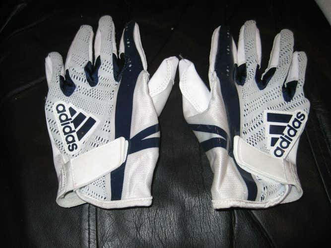 Adidas Adizero 6.0 Football Receiver Gloves White Blue Men's L NFL Tacky Grip