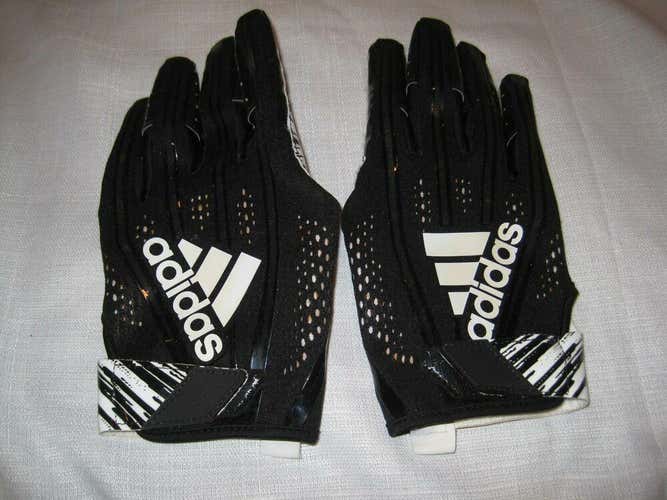 Adidas Adizero 7.0 Football Receiver Gloves Black White Men's L NFL Tacky Grip