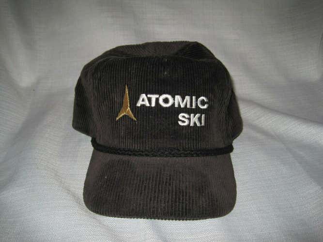 Vintage Atomic Ski Corduroy Baseball Hat Cap Brown Skiing Denver
