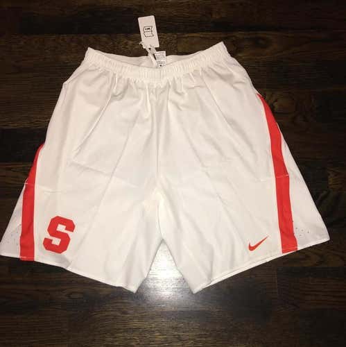 New Nike Syracuse Orange Lacrosse Authentic Game Shorts LG