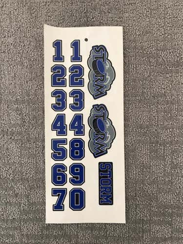 Blue Hockey Helmet Stickers