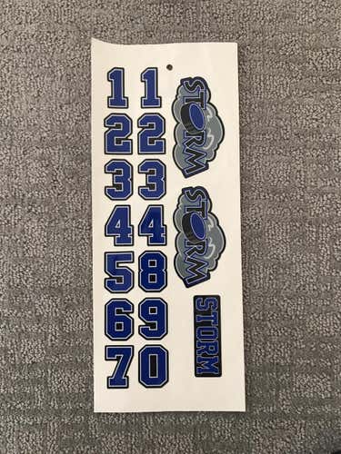 Blue New Hockey Helmet Stickers