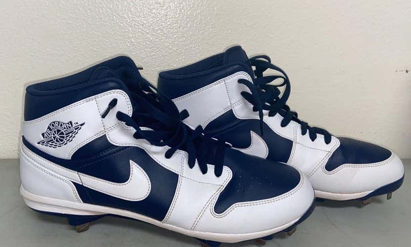 Nike Air Jordan White Men's Metal Cleats High Top
