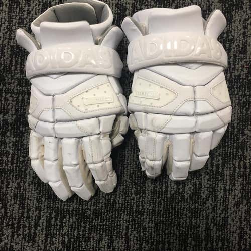 White Used Adidas Freak 13" Lacrosse Gloves