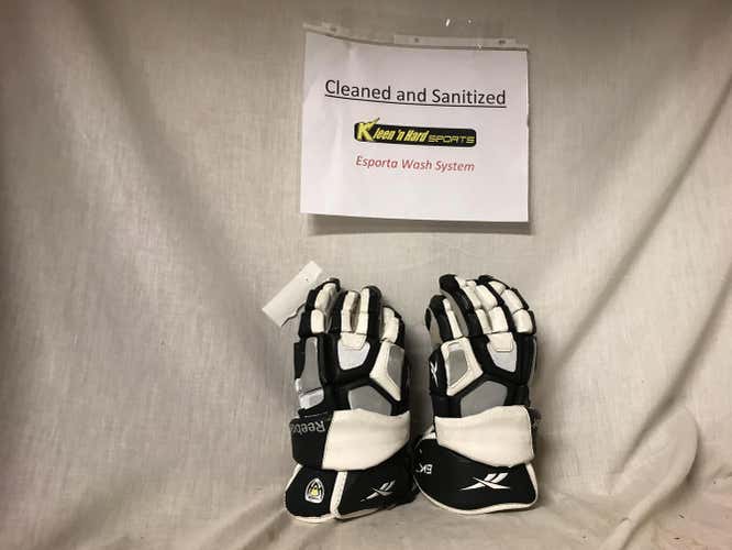 White Used Player Reebok 6K Lacrosse Gloves 13"