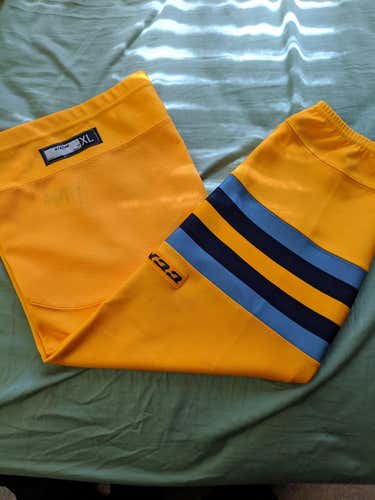 Toledo Walleye Yellow New Senior Extra Large CCM Socks Pro Stock