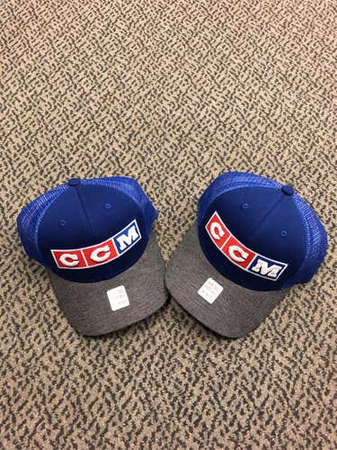 Blue New One Size Fits All CCM Hat 2 PACK