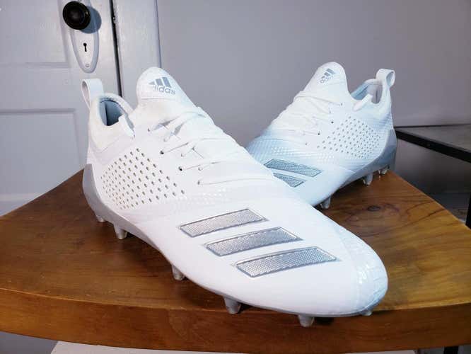Adidas Adizero 5-Star 7.0 Low Football Lacrosse Cleats White Grey SZ 8 AC8226