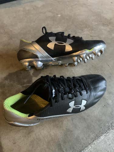 Black Used Adult Men's 9.0 (Women's 10) Molded Cleats Under Armour Low Cut