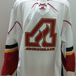 AHL Adirondack Flames CCM EDGE Pro Stock White Game Jersey MIC 5152