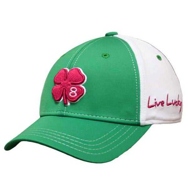 NEW Black Clover China Luck Green/White/Red Fitted S/M Golf Hat/Cap FIRM PRICE