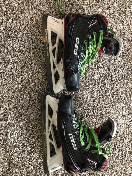 Used Junior Bauer 1x Hockey Goalie Skates D&R (Regular) Size 6