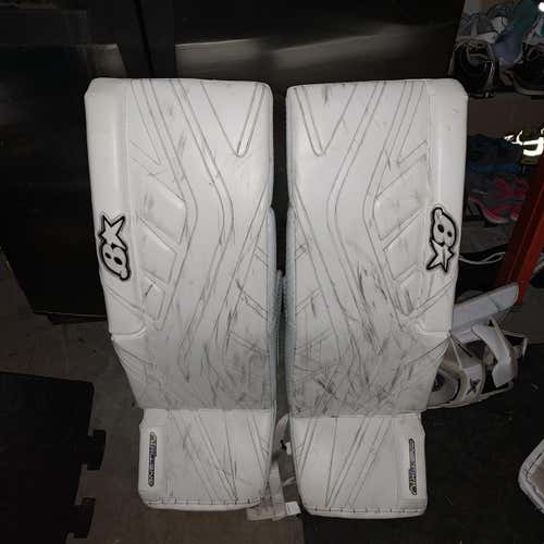 White Used 34" Brian's GNETiK lV  Goalie Leg Pads