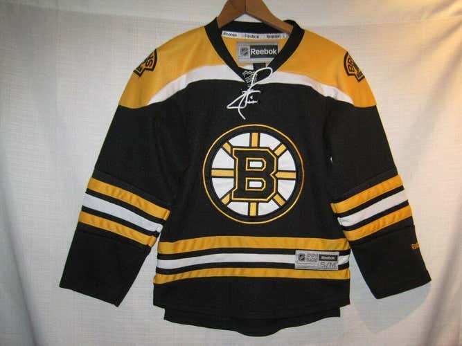Boston Bruins Reebok Hockey Jersey Kids Boys S/M Black SEWN NHL