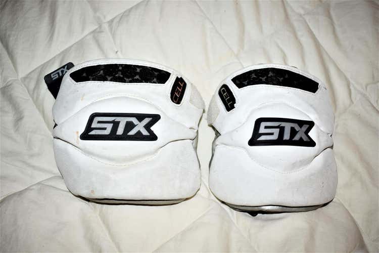 STX Cell Lacrosse Defense Elbow Pads, White, Large