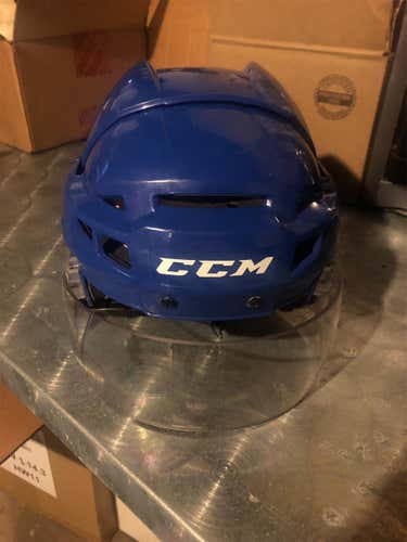 Blue Used Small CCM Helmet Oakley Visor