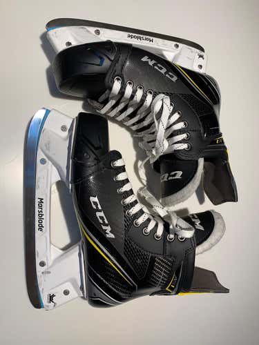 CCM Total Custom+ Super Tacks AS1 Skates with Marsblade Ice Holders - Size 9 Wide, 2 Sets Xtra Steel