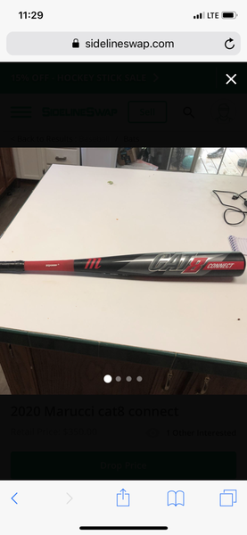 Used High School/College BBCOR Certified 2020 Marucci Alloy CAT 8 Bat (-3) 29 oz 32"