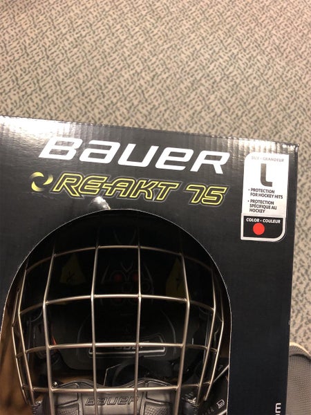 Black New Large Bauer Re-Akt 75  Helmet