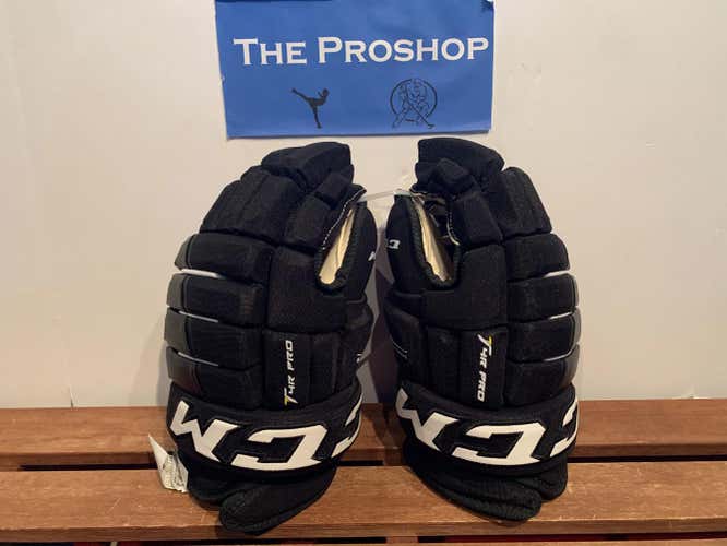 Black New Senior CCM Tacks 4 Roll Pro Gloves 14"