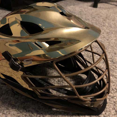 Cascade S Gold Lacrosse Helmet Chrome Gold
