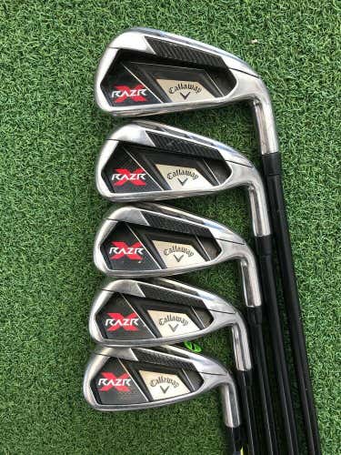 Callaway RAZR X Iron Set, MRH 6-PW, Callaway Regular Flex Graphite #1905  *FIRM PRICE*