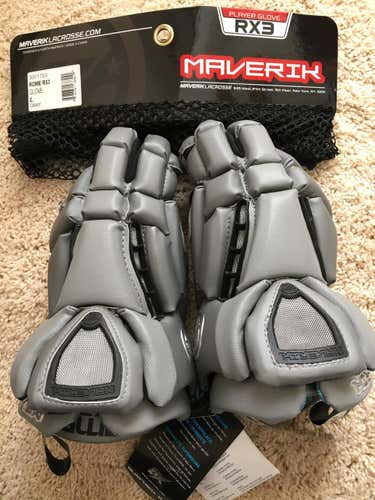 Gray New Player Maverik Rome RX3 Lacrosse Gloves 13"