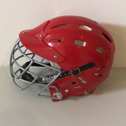 Red Used Senior Large Riddell Revolution Lacrosse Helmet