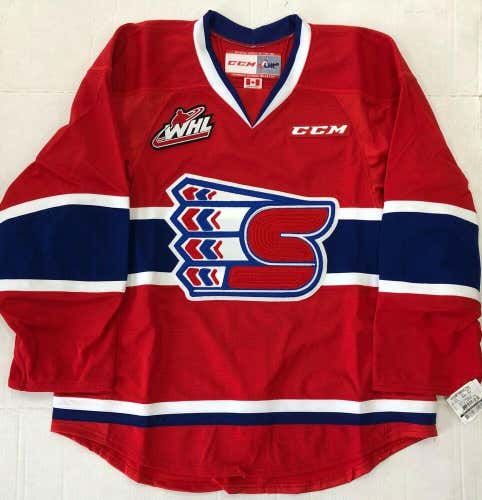 Bundle: 2 New Authentic Pro Stock CCM Spokane Chiefs Hockey Player Jersey 54 7287 WHL CHL