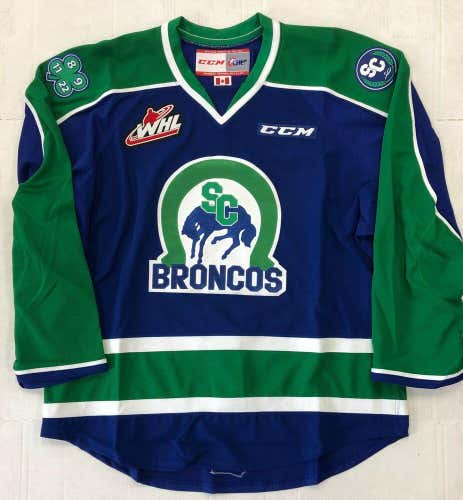 New Authentic Pro Stock CCM Swift Current Broncos Hockey Goalie Jersey 58 7287