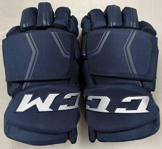 Pro stock CCM Quicklite hockey gloves 15" Winnipeg Jets SR HGQL NHL Navy White