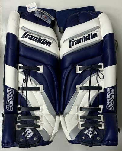 New Franklin THT Pro 9200 32" Senior hockey goalie pads senior ice 32 Navy White