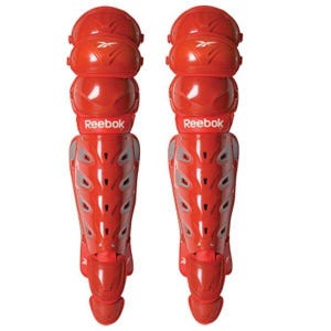 New Reebok VR6000 Pro Baseball Catchers Leg Guards Red 15.5" intermediate shins
