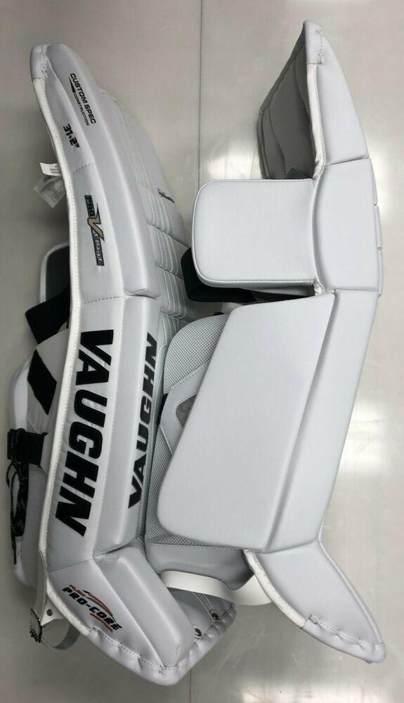 New Vaughn Pro V Elite hockey goalie leg pads Int 31"+2 intermediate all white 
